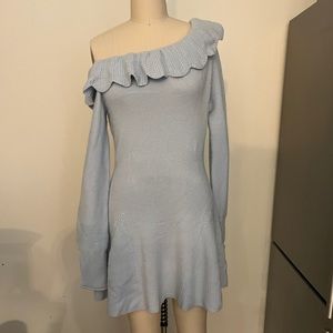 Loveshackfancy cashmere off the shoulder dress